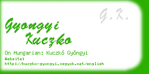 gyongyi kuczko business card