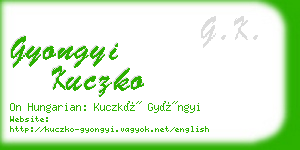 gyongyi kuczko business card